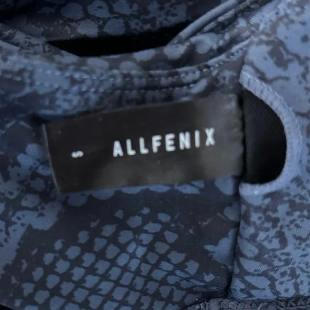 All Fenix Sports Bra Womens Small Black Blue Snake Print‎ Gym Workout Athleisure